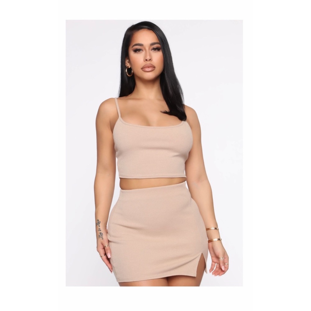 NWT Fashion Nova IT’S A MATCH SKIRT SET two piece